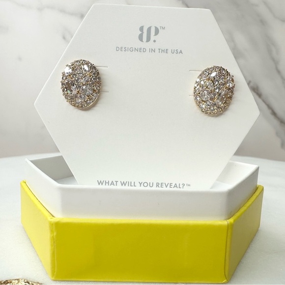 Bomb Party Statement Studs Diamond Cubic Zirconia RBP8929 NWT - Picture 1 of 4